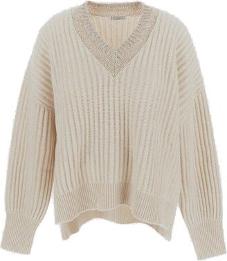 V-Neck Knitted Jumper-CH