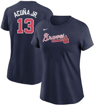 Women's Navy Ronald Acuna Jr. Atlanta Braves Name Number T-shirt