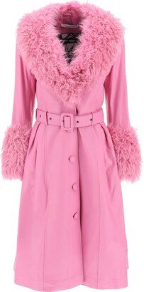Foxy Leather And Shearling Long Coat-AG