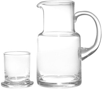 European Lead-Free Crystalline 2 Pc Water Set Bedside Carafe & Tumbler