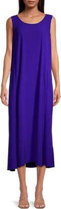 Scoopneck Silk Midi-Dress