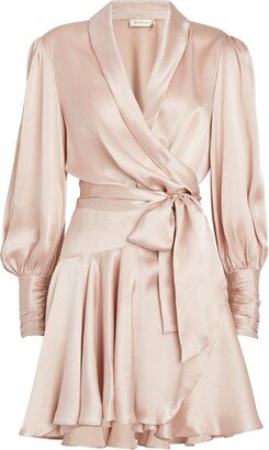 Silk Wrap Mini Dress-AA