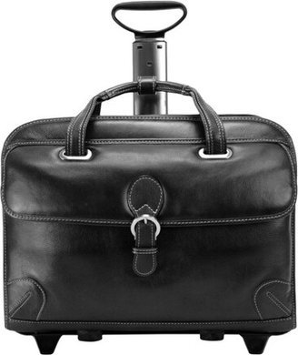 McKleinUSA Siamod Carugetto 1 Leather Patented Detachable Wheeled Laptop Bag - Black