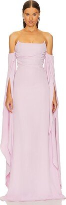 Strapless Drape Sleeve Gown