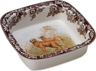 Woodland Dog Square Dish