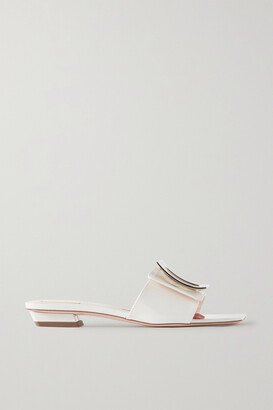 Belle Vivier Embellished Patent-leather Mules - White