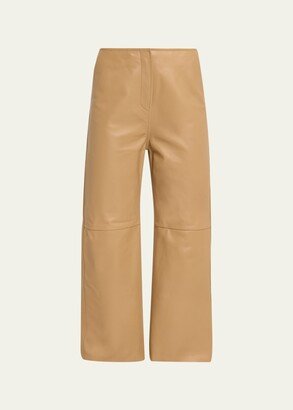 Paneled Leather Trousers