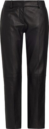 Kim Leather Straight-Leg Trousers