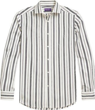 Striped Button-Up Shirt-AC