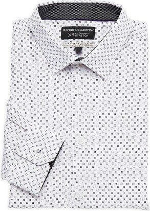 Slim Fit Ditsy Print Dress Shirt