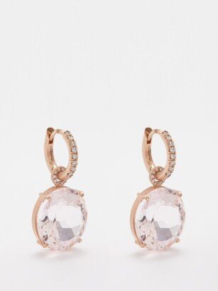 Gemmy Gem Diamond, Morganite & Rose-gold Earrings