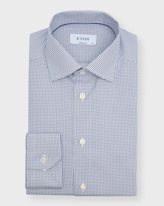 Men's Contemporary Fit Geometric-Print Dress Shirt