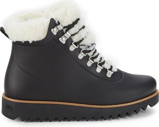 Wiley Faux Shearling-Trim Rain Boots