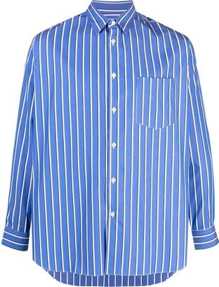 Vertical-Striped Cotton Shirt