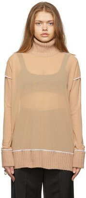 Tan Reversed Pullover Turtleneck