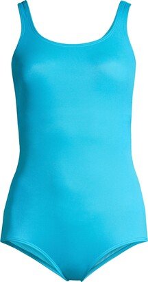 Women's Petite Tummy Control Scoop Neck Soft Cup Tugless One Piece Swimsuit