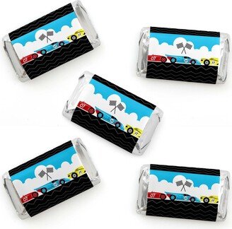 Big Dot Of Happiness Let's Go Racing - Racecar - Mini Candy Bar Wrapper Stickers - Party Favors 40 Ct