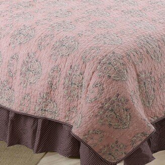 Cotton Tale Nightingale Pink Dot 15-in Drop BedSkirt
