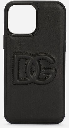 Calfskin iPhone 13 Pro Max cover with logo-AA
