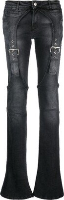 Buckle-Detail Bootcut Jeans