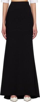 Black Flared Maxi Skirt