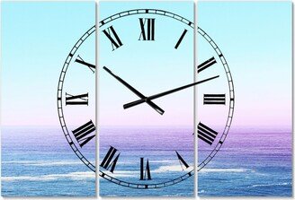 Designart Ocean View Large Nautical & Coastal 3 Panels Wall Clock - 23 x 23 x 1