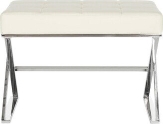 Micha Ottoman - Cream/Chrome