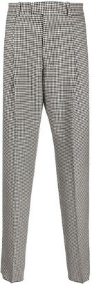 Tapered Houndstooth Wool Trousers