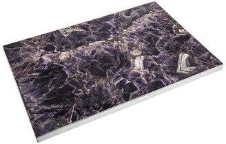 Agate Amethyst Silver Edge Challah Board-AA