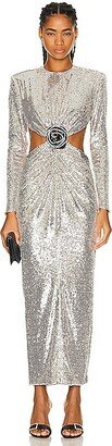 The New Arrivals by Ilkyaz Ozel Thea Dress in Metallic Silver