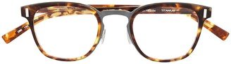 Square-Frame Tortoiseshell Effect Glasses