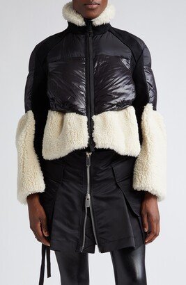 Faux Shearling & Nylon Padded Blouson Jacket