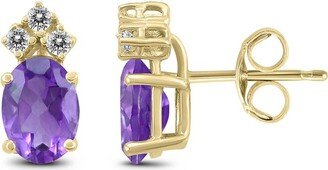 Gemstones 14K 2.60 Ct. Tw. Diamond & Amethyst Earrings