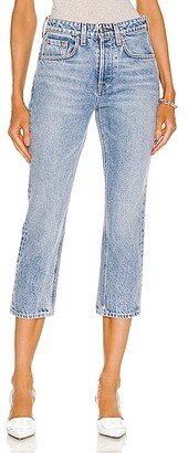 Karolina Petite High Rise Straight Crop in Blue-AA