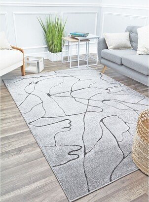 Chanai CN20B Granite Geometric Contemporary Gray Area Rug,