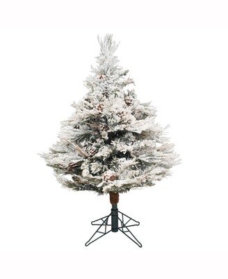 3.5 ft Flocked Alberta Artificial Christmas Tree Unlit