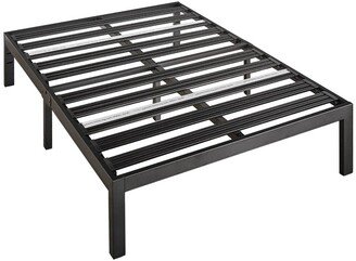 Queen size Metal Platform Bed Frame with 3.86 inch Wide Heavy Duty Steel Slats