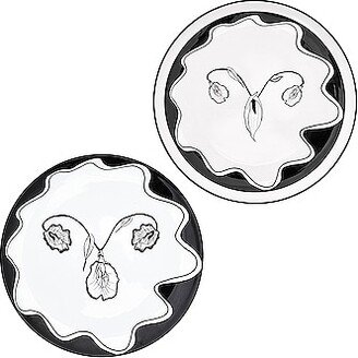 Ovu Plate Dinner Set of Two in Black,White