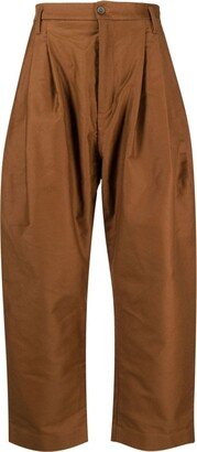 Wide-Leg Cotton Trousers-AH