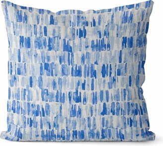 Bright Blue Abstract Throw Pillow Cover // Watercolor Fun True 266