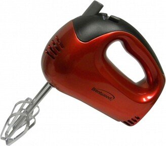 Brentwood 5-Speed Hand Mixer in Red