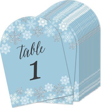 Big Dot Of Happiness Winter Wonderland Snowflake Holiday Party Double-Sided 5 x 7 Table Numbers 1-20