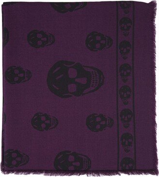 Skull Scarf In Purple Wool