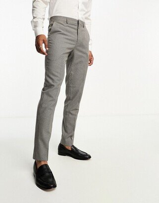 skinny fit suit pants in brown puppy tooth