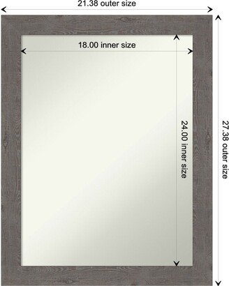 Non-Beveled Rustic Plank Grey Narrow Wall Mirror