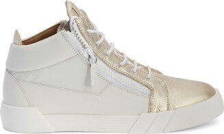 High-Top Leather Zip-Up Sneakers