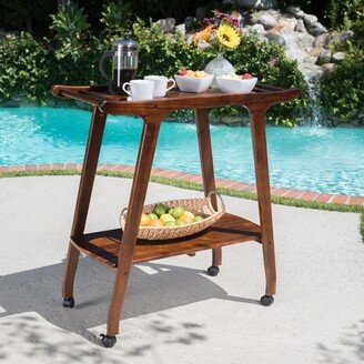 Verdes Outdoor Acacia Wood Bar Cart