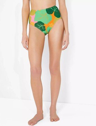 Cucumber Floral High-Waist Bikini Bottom - Small