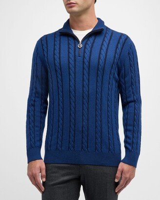 Men's Cashmere-Silk Knit Quarter-Zip Sweater