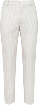 Pinstripe Straight-Leg Chino Trousers